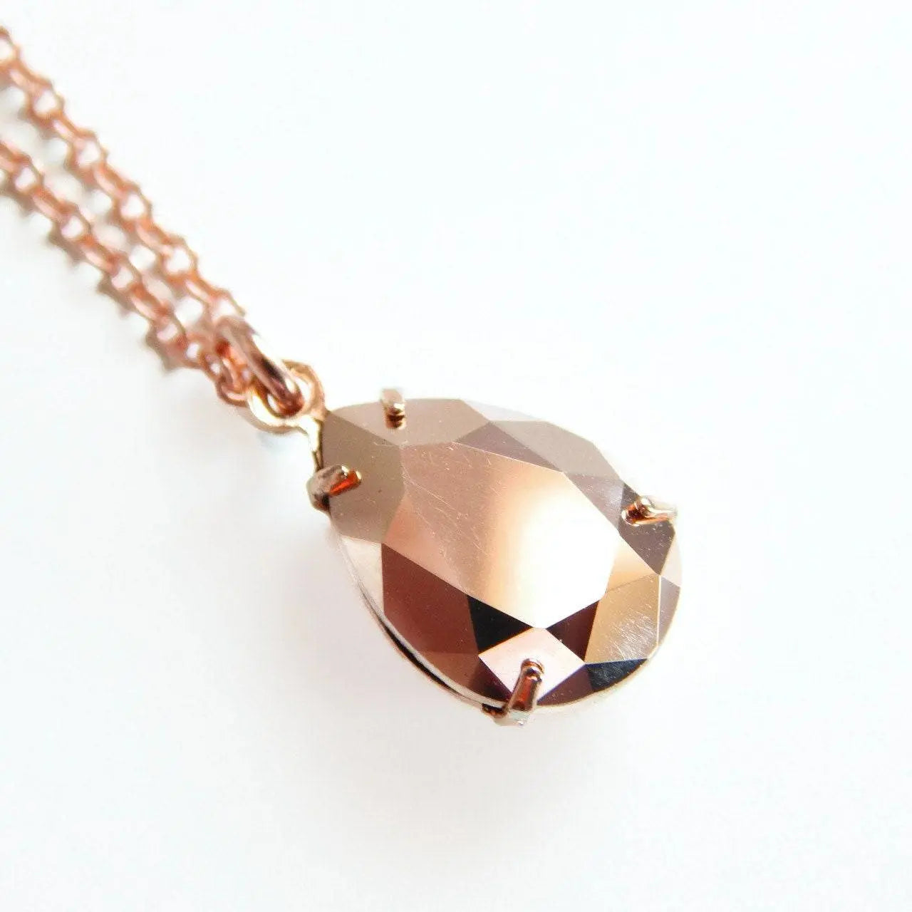 Rose gold mirror crystal necklace LoveYourBling