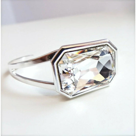 Clear crystal cuff bracelet LoveYourBling