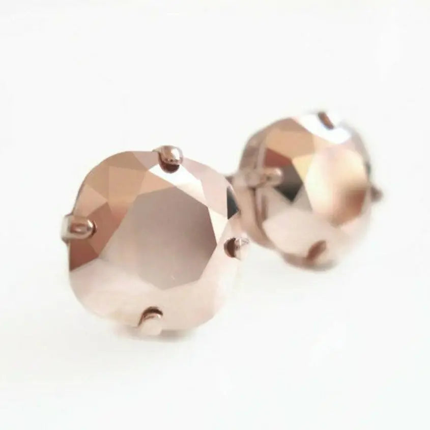 Rose gold square stud earrings LoveYourBling