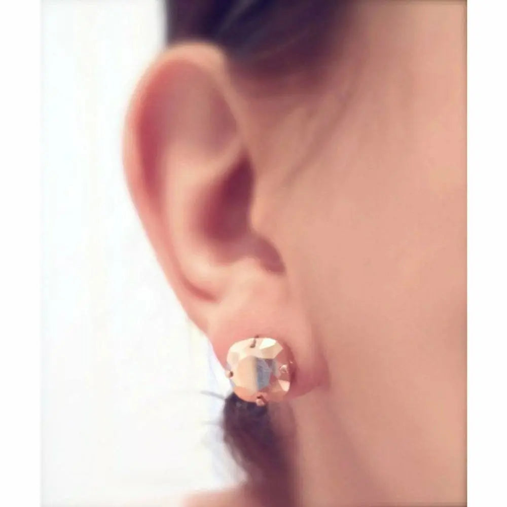 Rose gold square stud earrings LoveYourBling