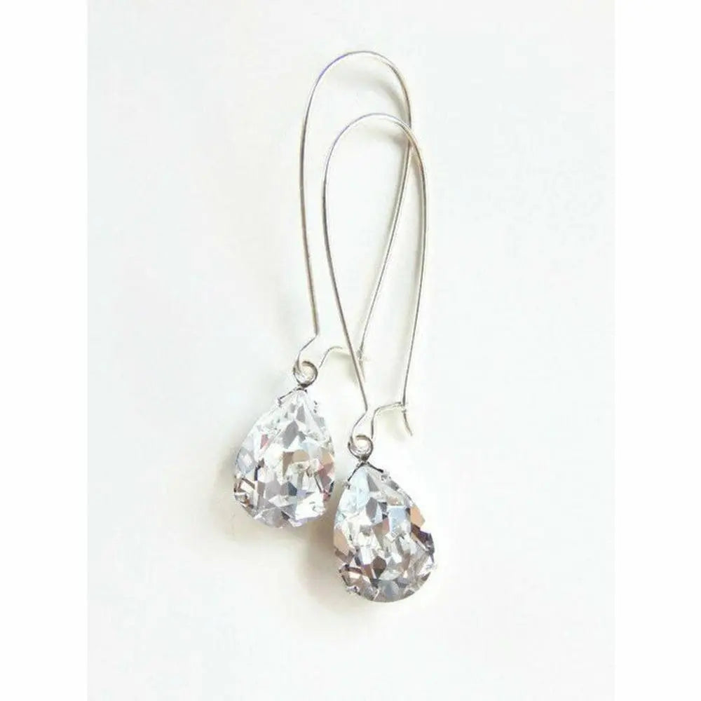 Clear teardrop crystal earrings LoveYourBling