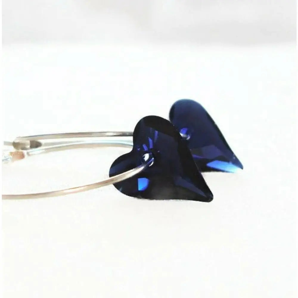 Navy blue heart earrings LoveYourBling