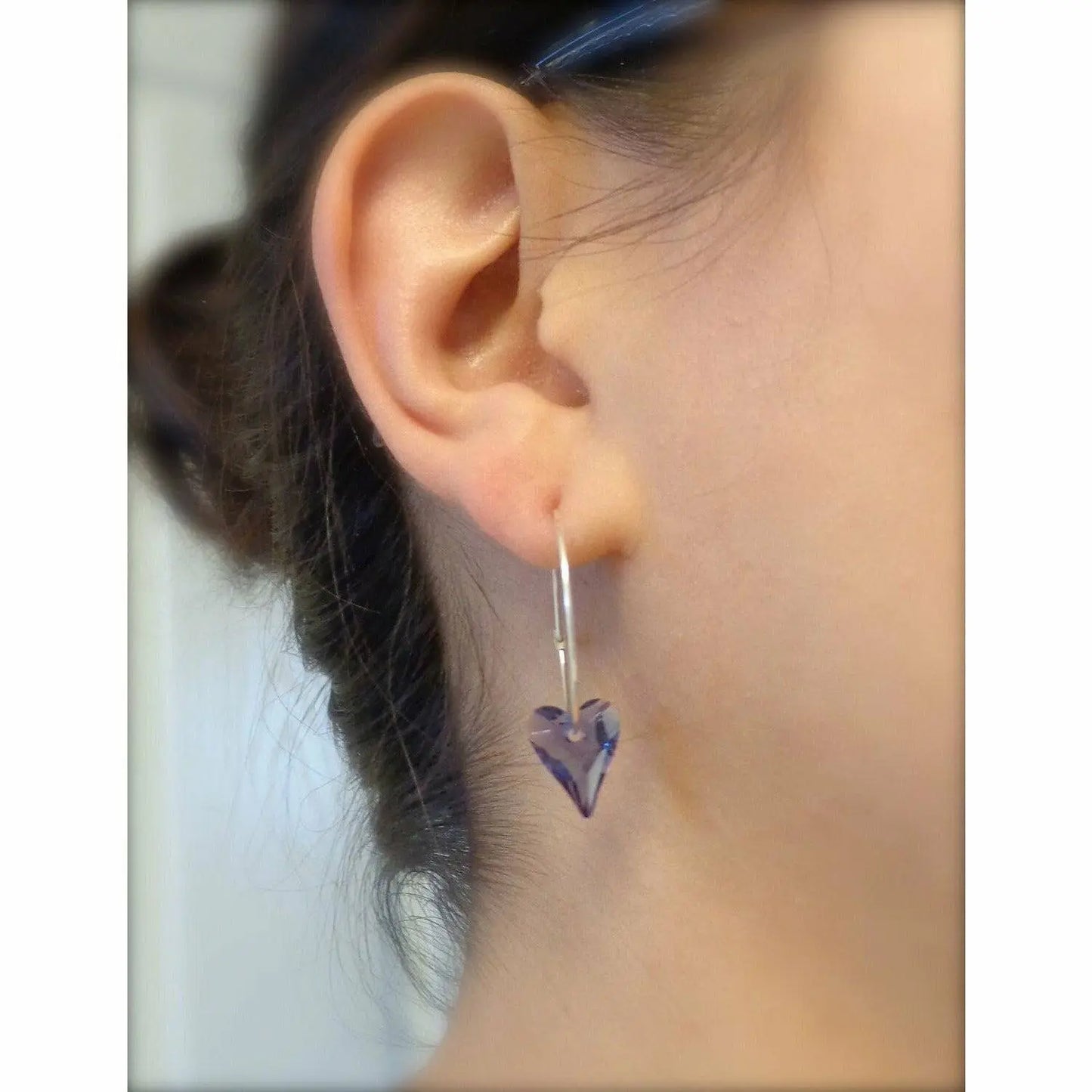 Navy blue heart earrings LoveYourBling