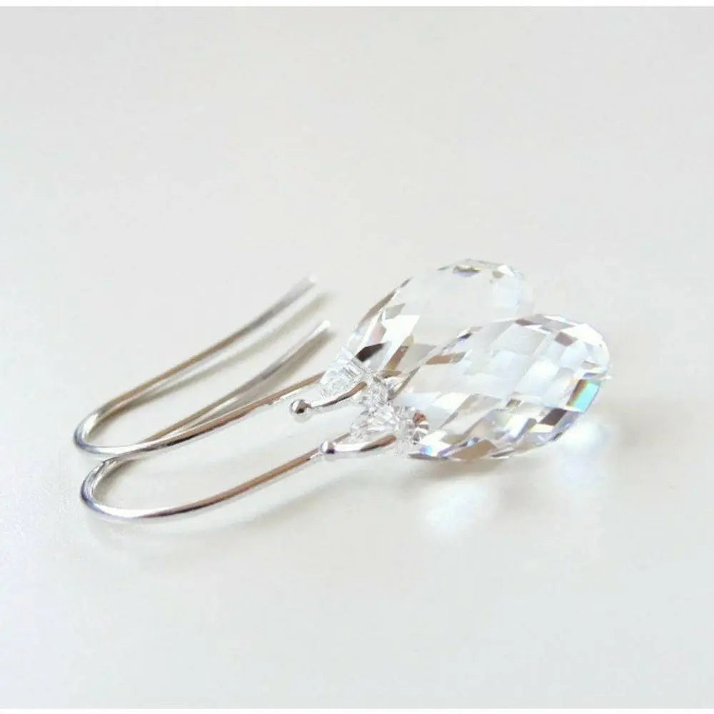Clear crystal teardrop earrings LoveYourBling