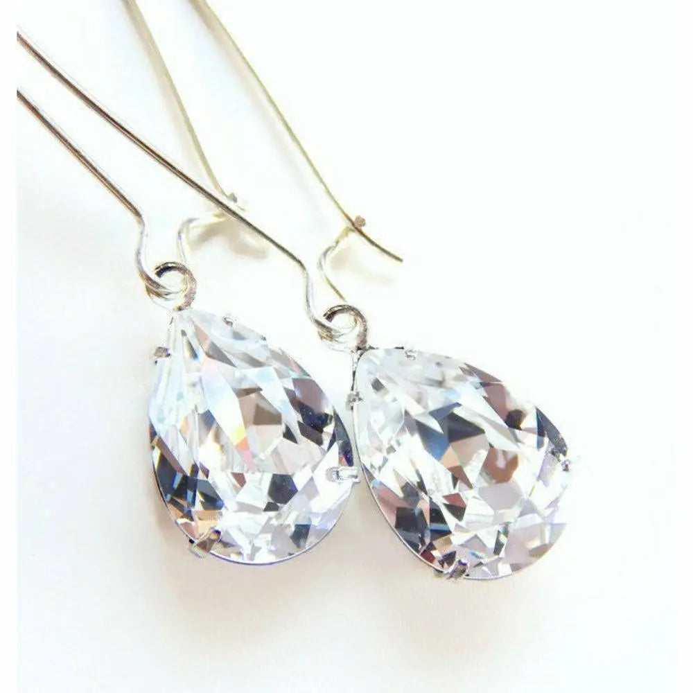 Clear teardrop crystal earrings LoveYourBling