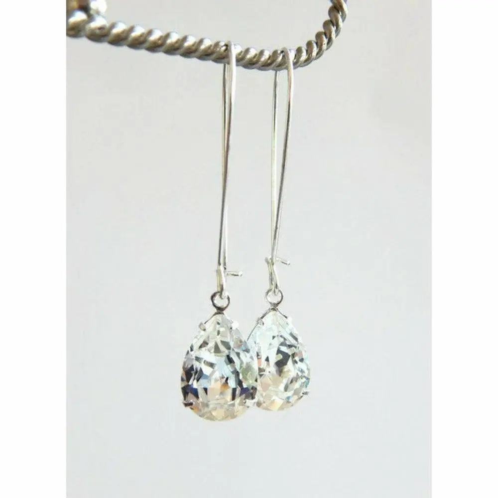 Clear teardrop crystal earrings LoveYourBling