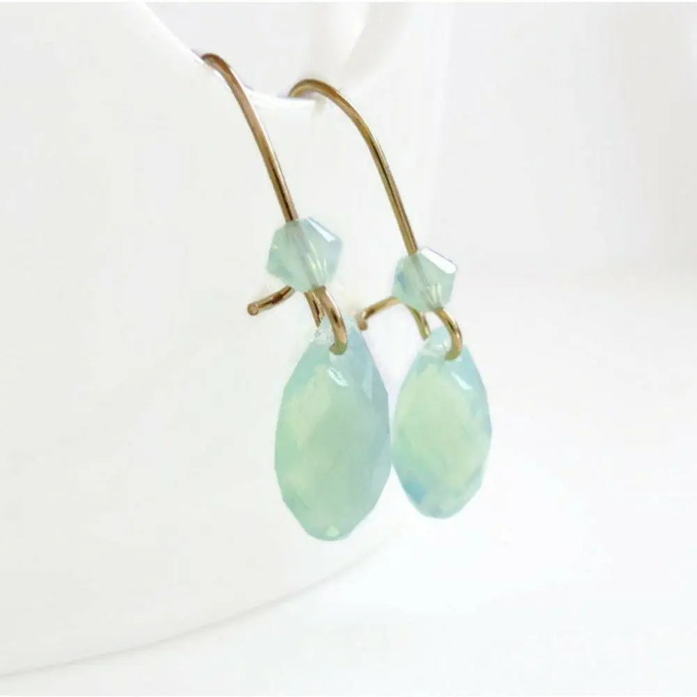Mint Green Opal Crystal Teardrop Earrings LoveYourBling