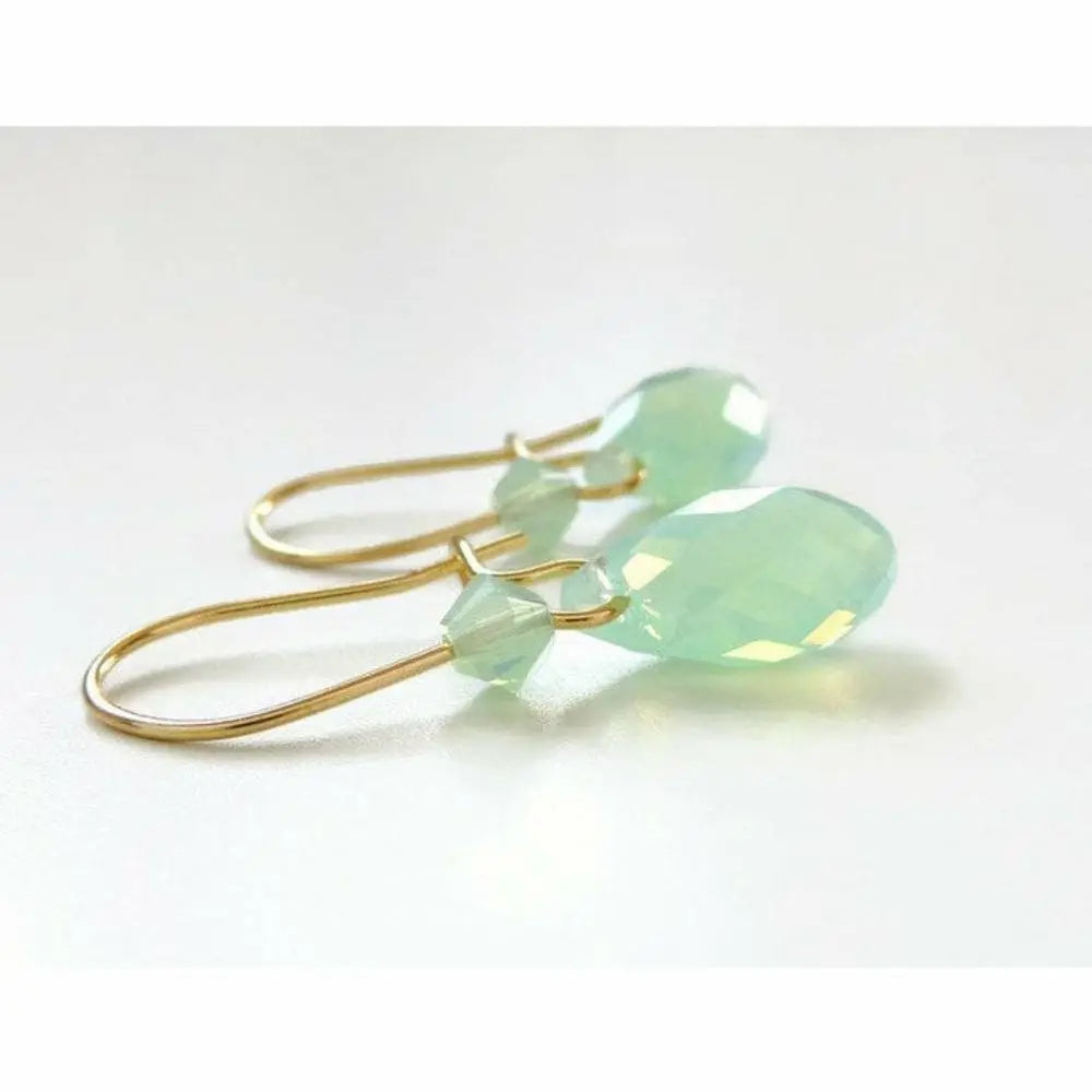 Mint Green Opal Crystal Teardrop Earrings LoveYourBling
