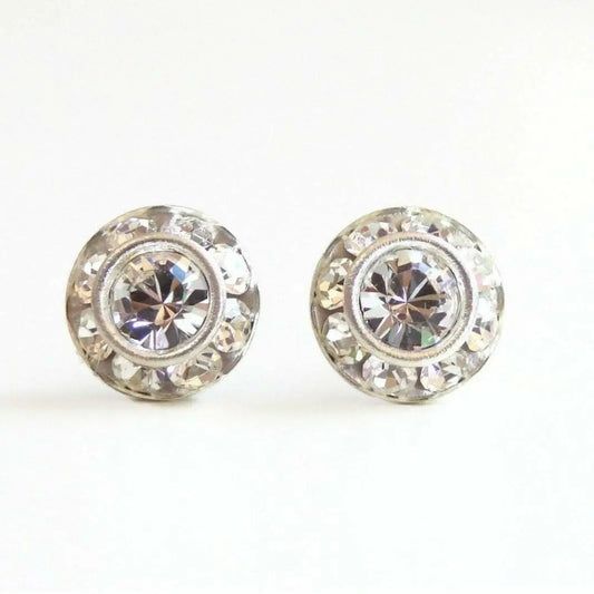 Clear crystal stud earrings LoveYourBling