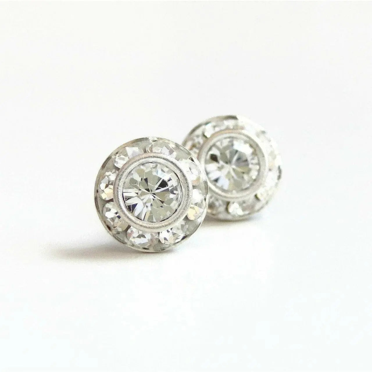 Clear crystal stud earrings LoveYourBling