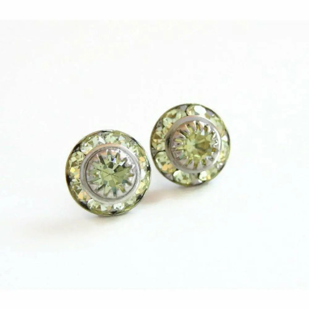 Yellow crystal stud earrings LoveYourBling