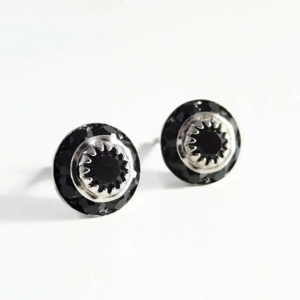 Black crystal stud earrings LoveYourBling