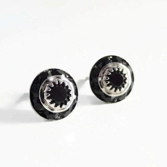 Black crystal stud earrings LoveYourBling