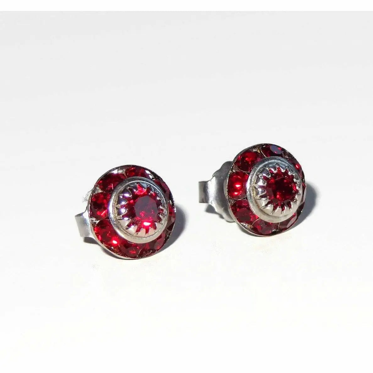 Vintage Red Crystal Post Earrings LoveYourBling