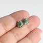 Peridot green crystal post earrings
