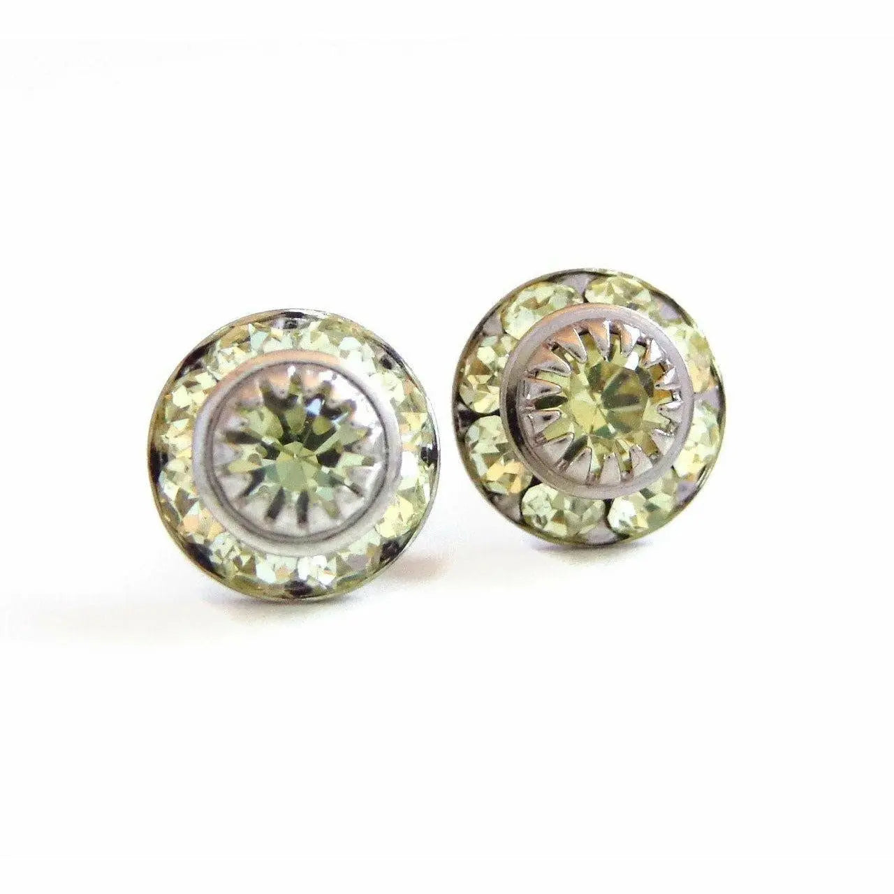 Yellow crystal stud earrings LoveYourBling