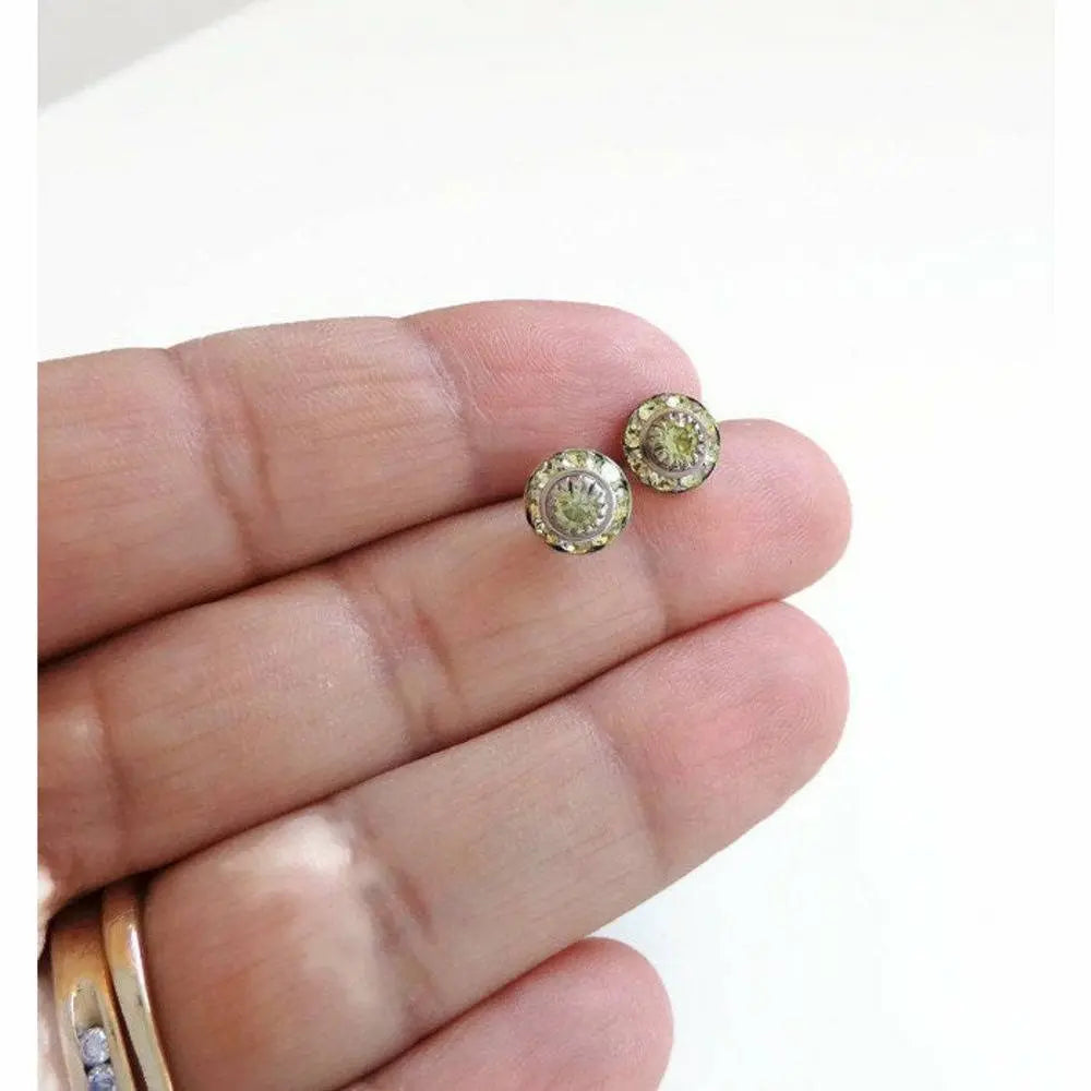 Yellow crystal stud earrings LoveYourBling