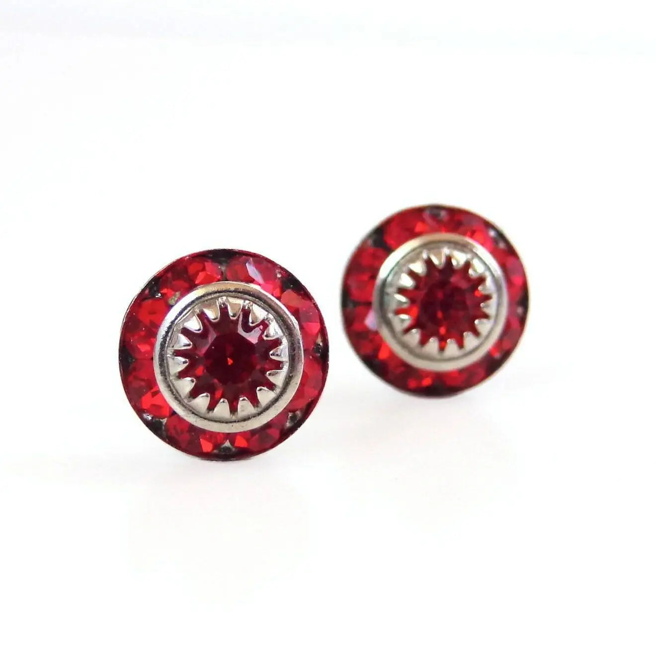 Bright Red Swarovski Crystal Post Earrings LoveYourBling