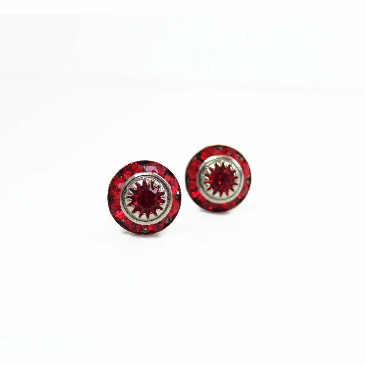 Bright Red Swarovski Crystal Post Earrings LoveYourBling
