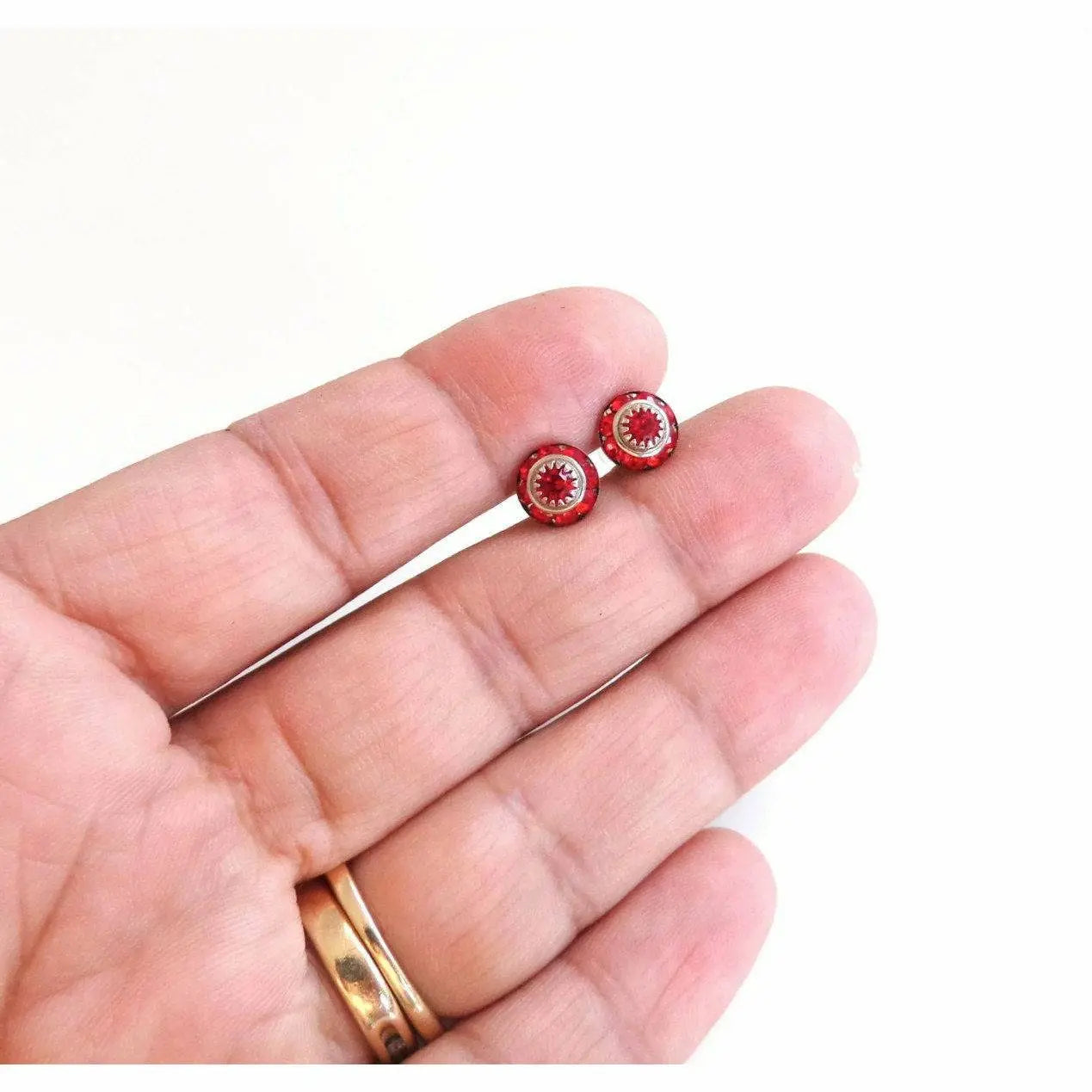 Bright Red Swarovski Crystal Post Earrings LoveYourBling