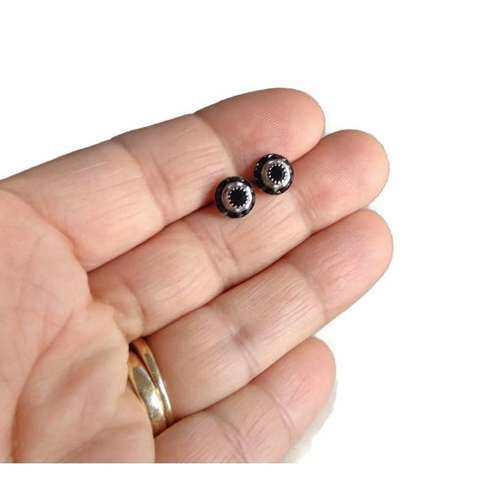 Black crystal stud earrings LoveYourBling