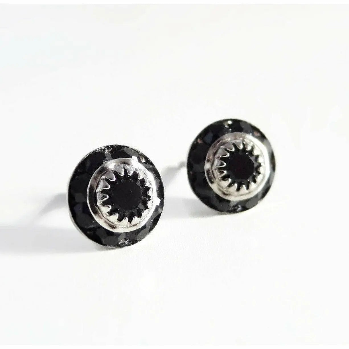 Black crystal stud earrings LoveYourBling
