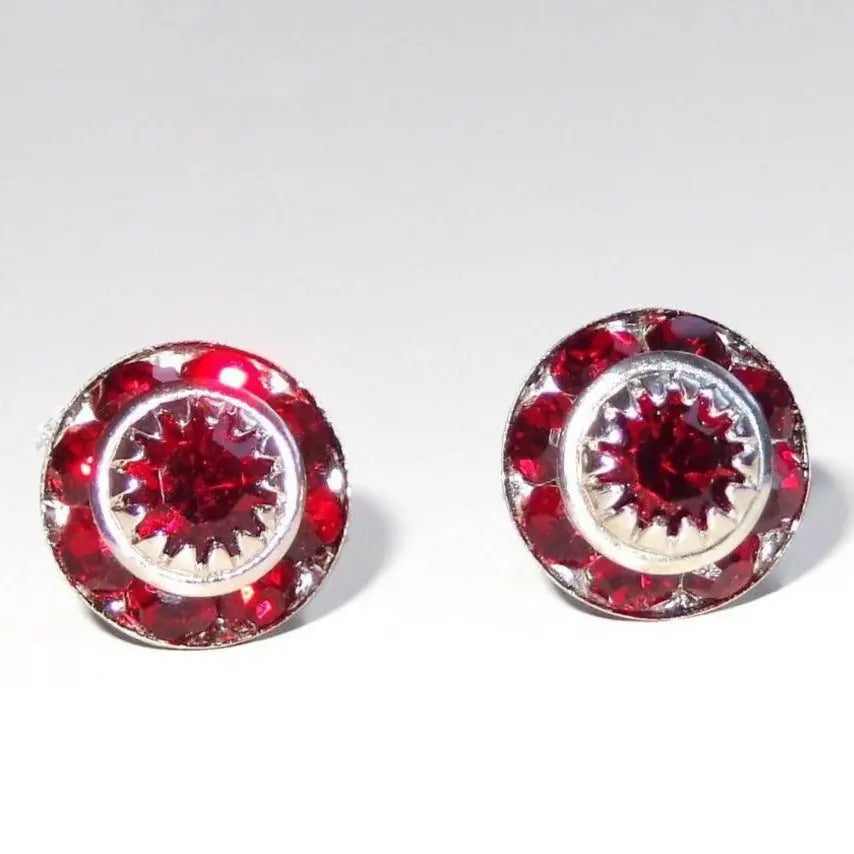 Vintage Red Crystal Post Earrings LoveYourBling