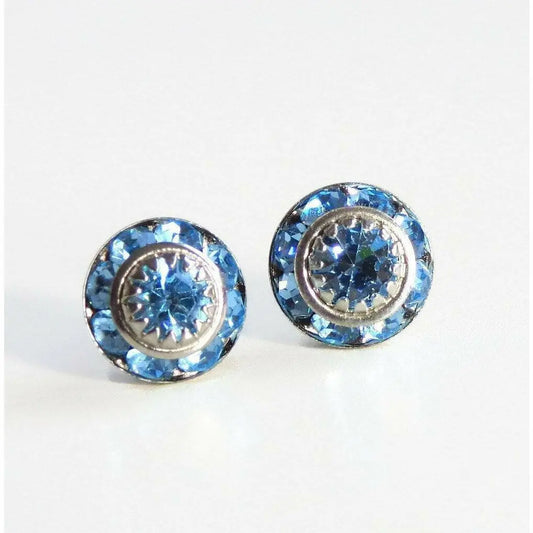 Aquamarine crystal stud earrings LoveYourBling