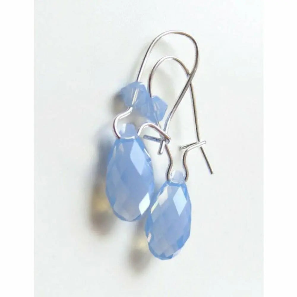 Sky Blue Opal Crystal Teardrop Earrings LoveYourBling