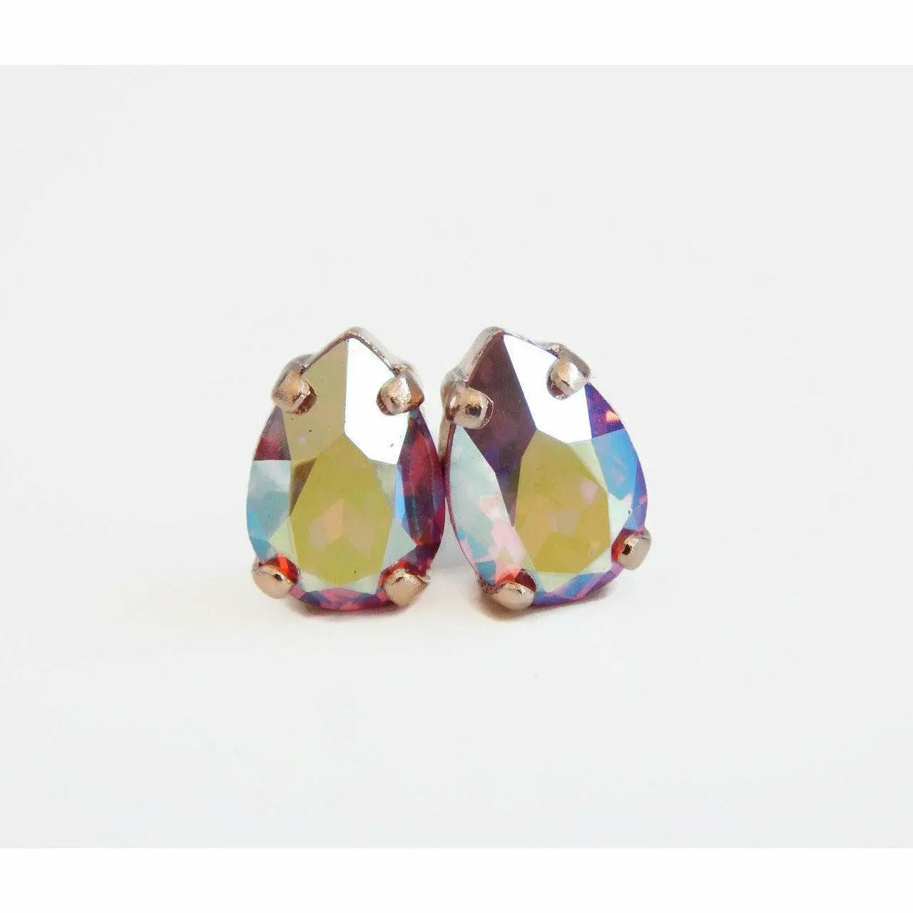 Rose gold earrings with rose ab Swarovski crystals LoveYourBling