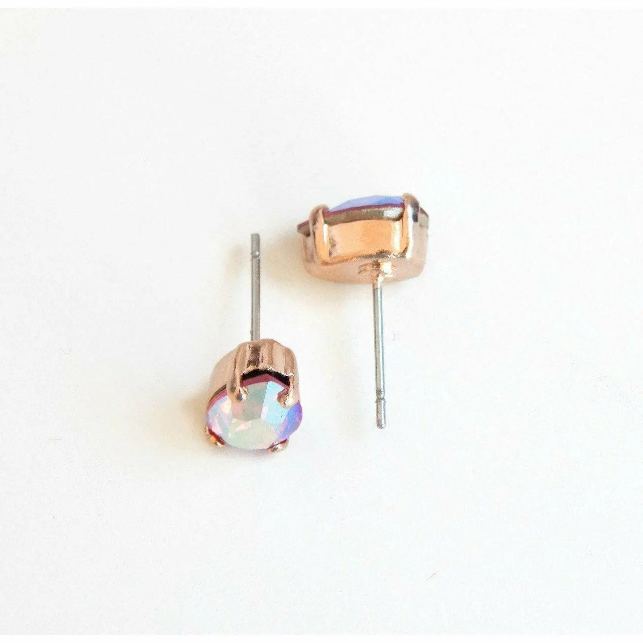 Rose gold earrings with rose ab Swarovski crystals LoveYourBling