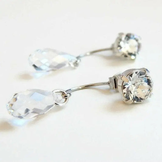 Clear crystal ear jacket earrings LoveYourBling