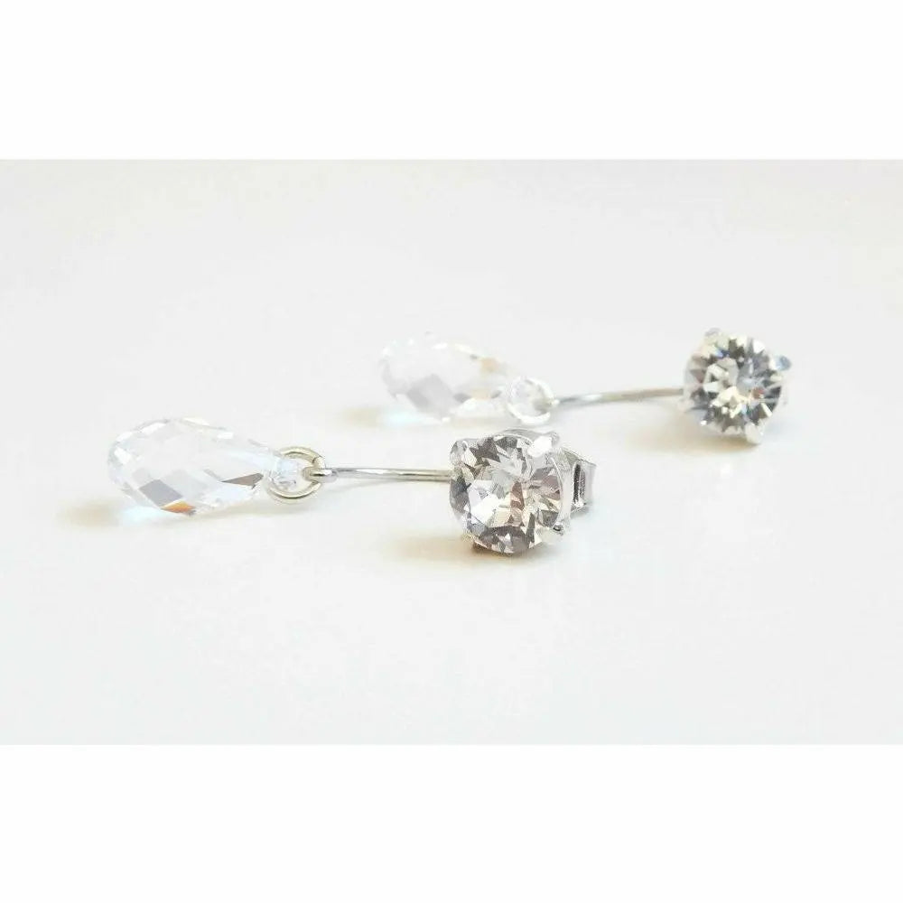 Clear crystal ear jacket earrings LoveYourBling