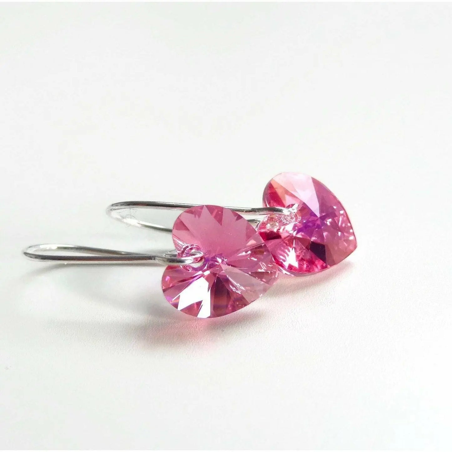 Pink Heart Crystal Earrings LoveYourBling