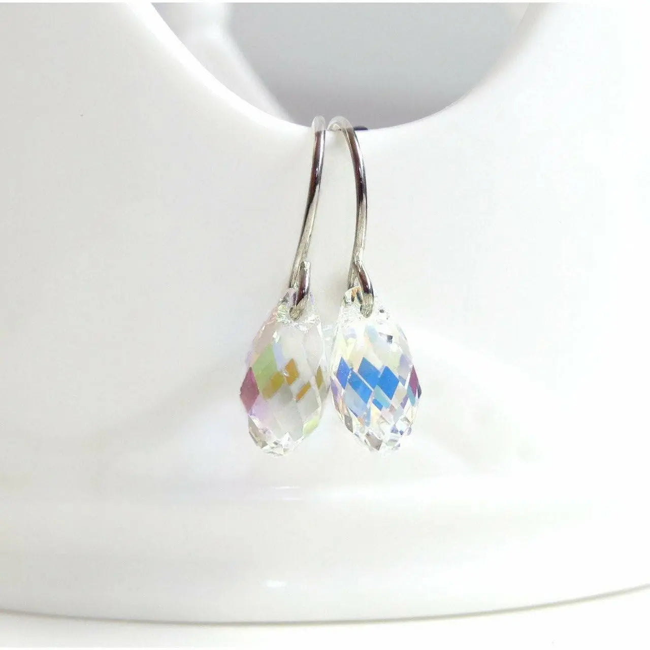 Clear AB Crystal Teardrop Earrings LoveYourBling