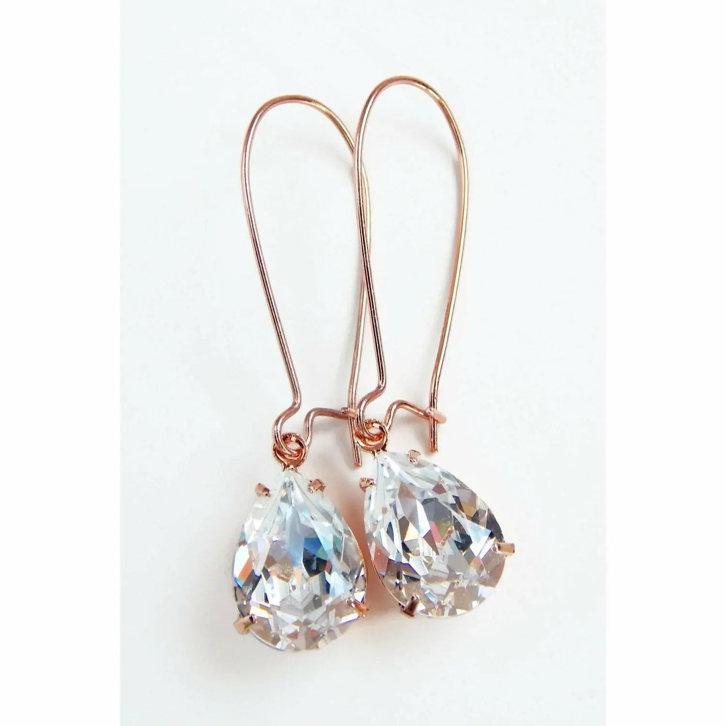 Clear crystal earrings on rose gold LoveYourBling