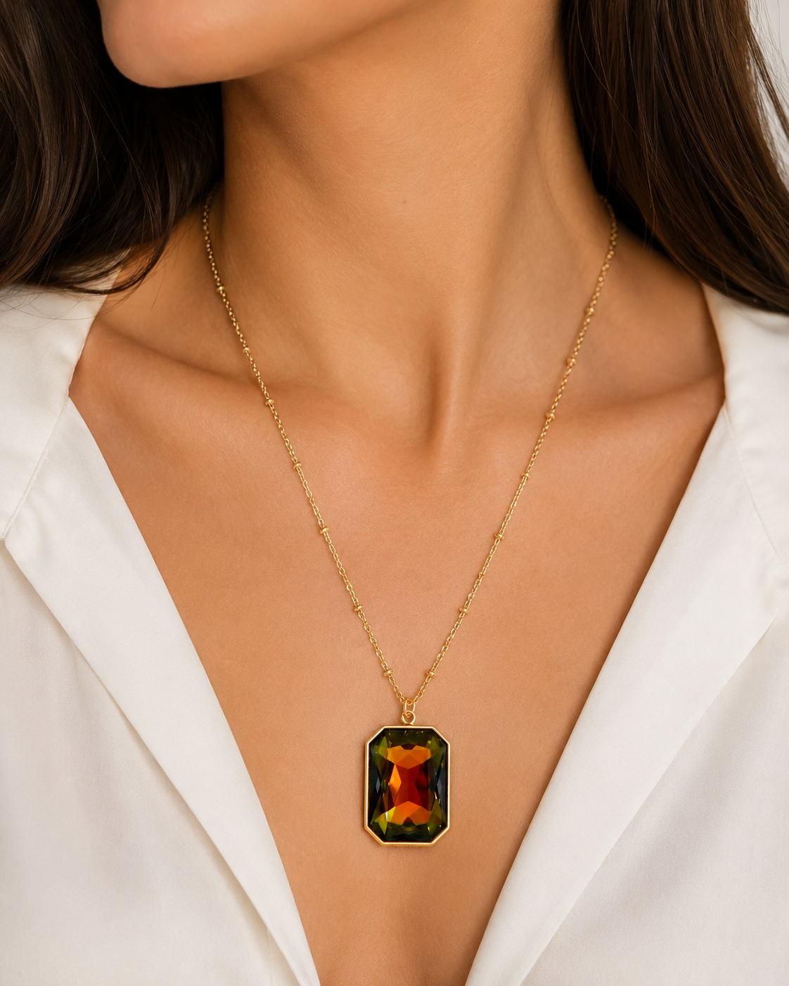 Large Golden Crystal Pendant
