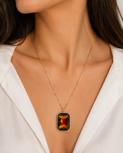 Large Golden Crystal Pendant