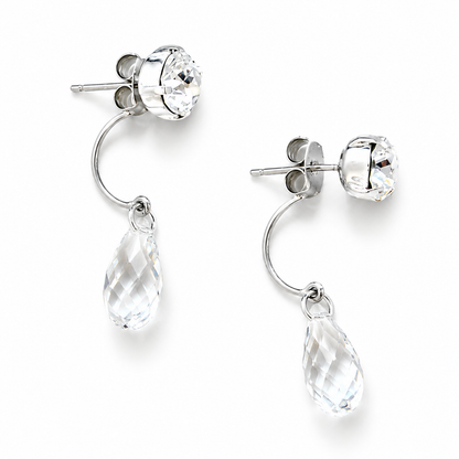 Clear Swarovski® Crystal Ear Jacket Earrings – Convertible Bridal Earrings