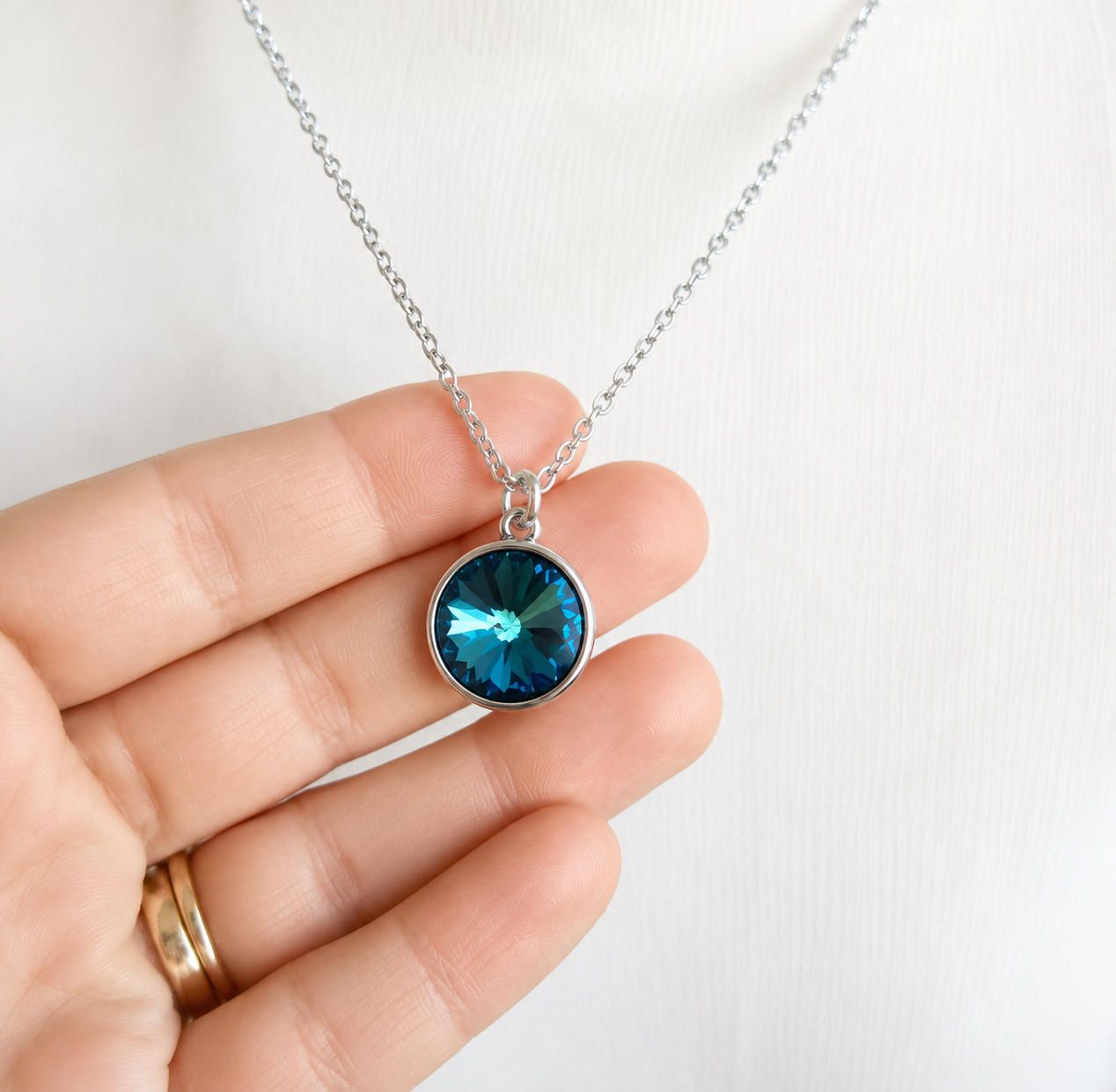 Collar bermuda cristal azul