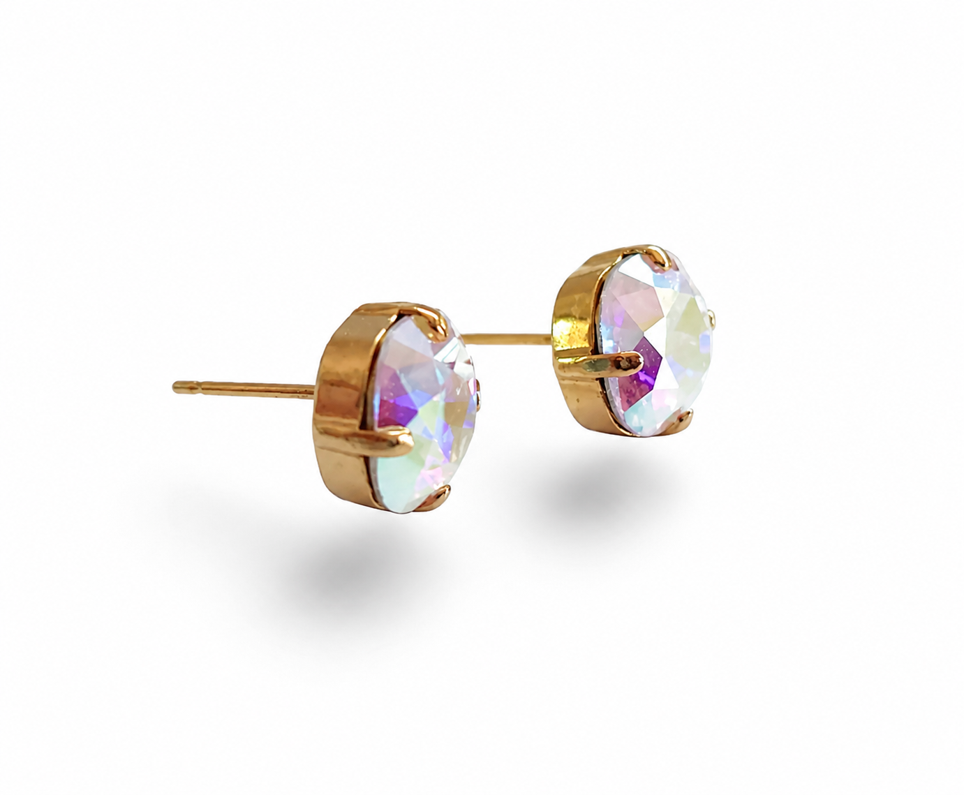 Boucles d'oreilles clous cristal ab 10mm