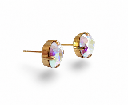 Boucles d'oreilles clous cristal ab 10mm