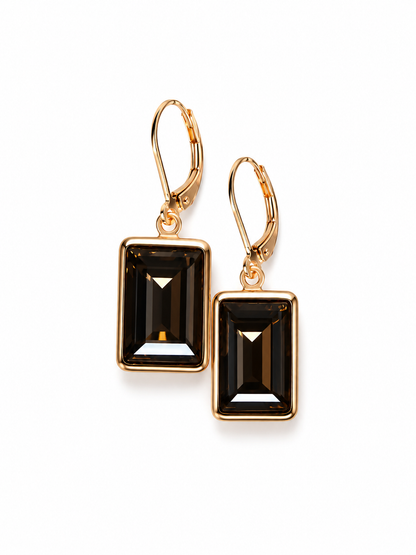 Boucles d'oreilles en cristal de quartz fumé