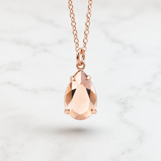 Rose gold mirror crystal necklace