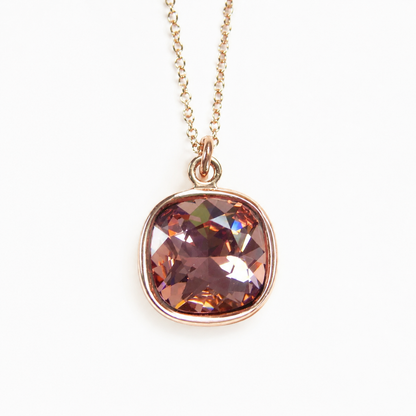 Blush crystal and rose gold necklace