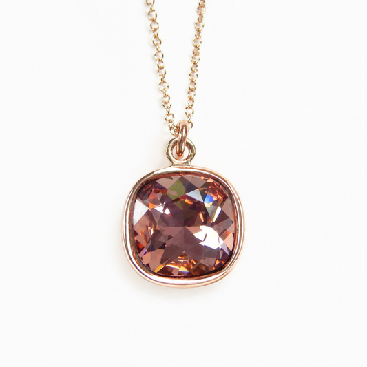 Blush crystal and rose gold necklace