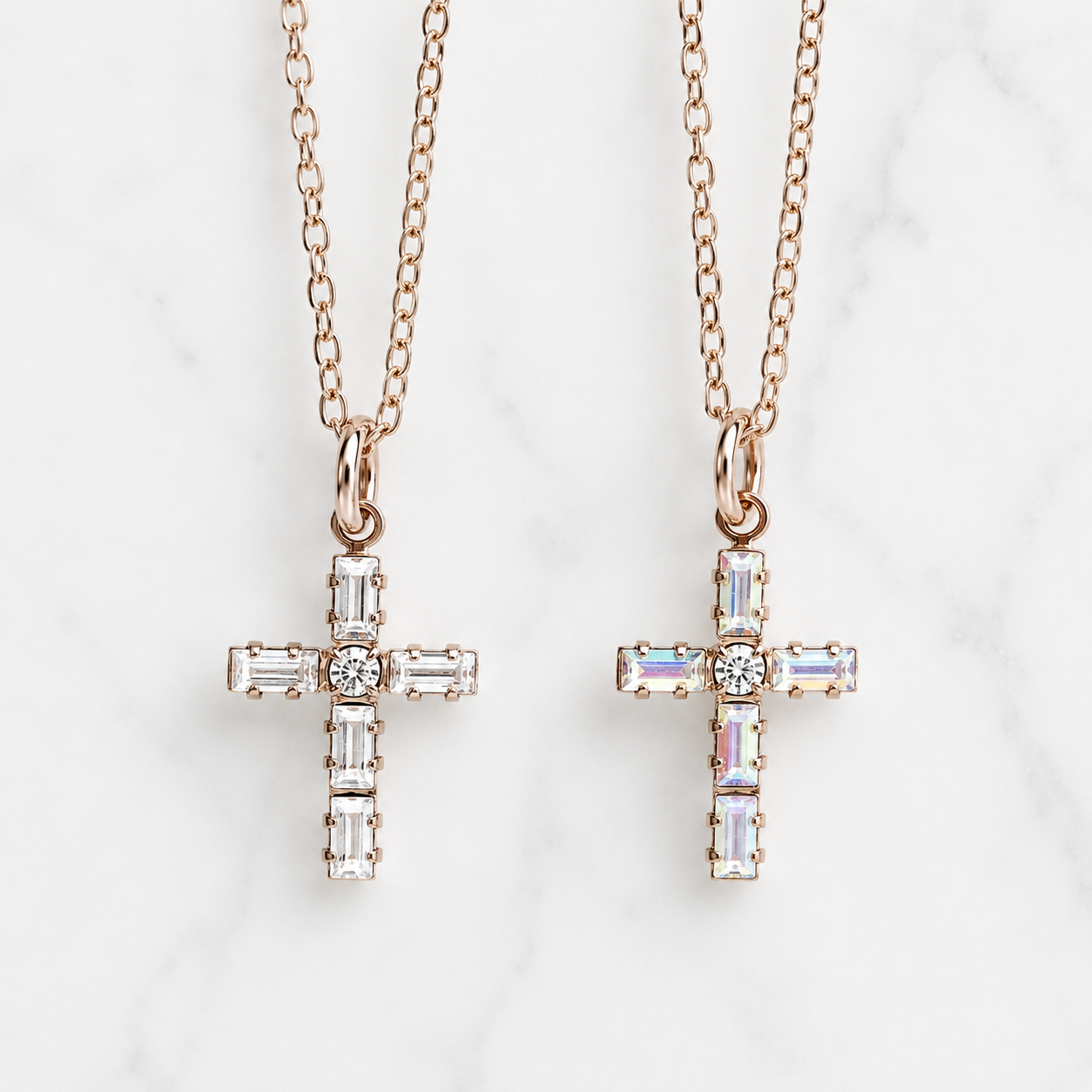 Crystal cross necklace