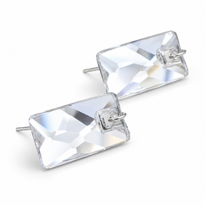 Pendientes Pendulares de Cristal Transparente
