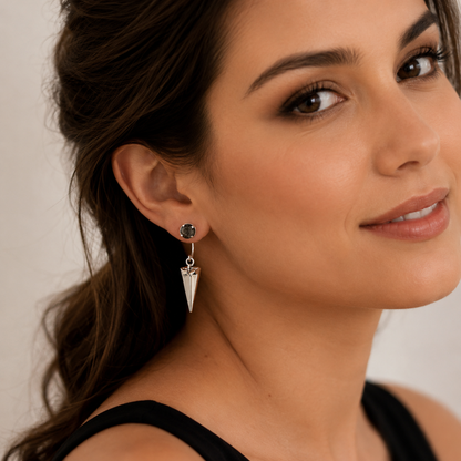Black diamond crystal ear jacket earrings - as seen on Pretty Little Liars