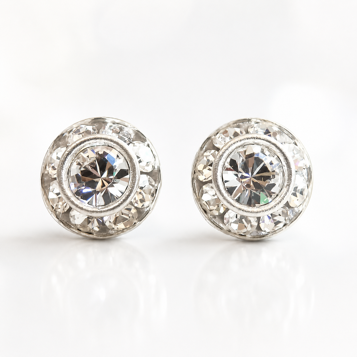 Clear crystal stud earrings